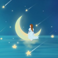 用“月亮”和“自由”造一个句子