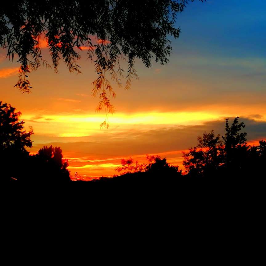 绛橘色的日落与温柔的黄昏