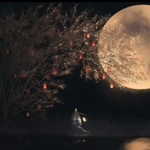 提灯映桃花